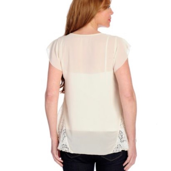 Swing ivory top with crochet inserts size XS, Style & Co. - Picture 2 of 14